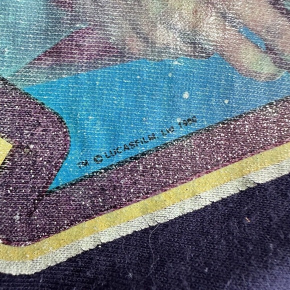 VTG Star Wars Lando Calrissian 80s Shirt SS Devknit Men’s Size Large Lucas Films - Picture 4 of 7